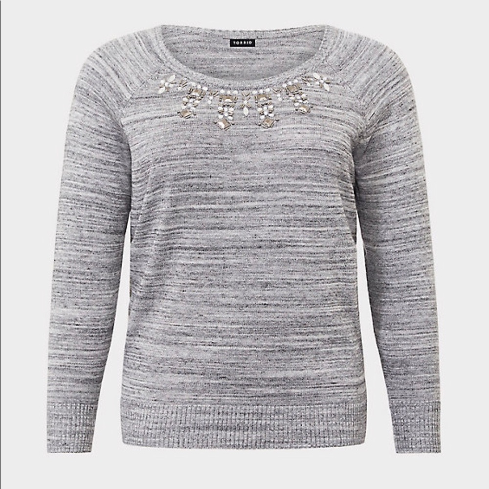 Grey Marled embellished sweater